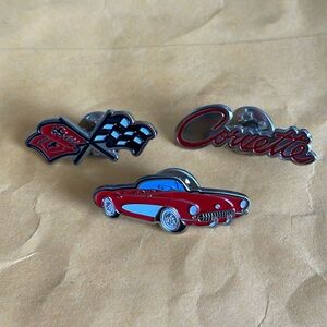 3 Corvette‎ Themed Enamel Pins